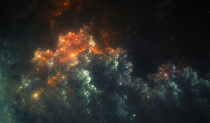 Fictional Nebula that is reminiscent of an erupting volcano