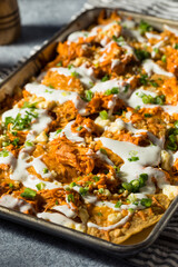 Homemade Buffalo Chicken Nachos with Ranch