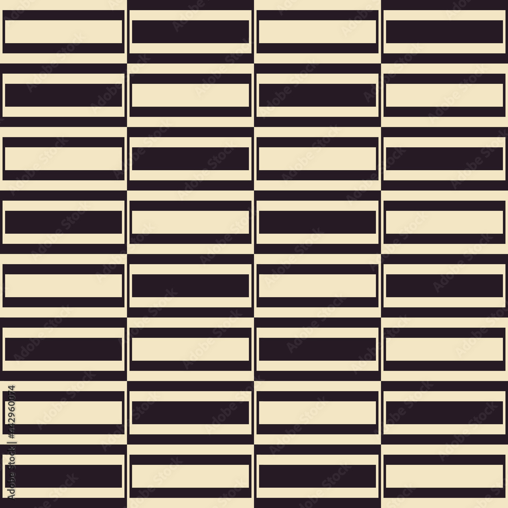 Poster beige and dark color rectangles in checker position. vector.