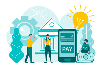 Obraz na płótnie Canvas Host card emulation smart pay, business and technology concept