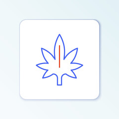 Line Medical marijuana or cannabis leaf icon isolated on white background. Hemp symbol. Colorful outline concept. Vector