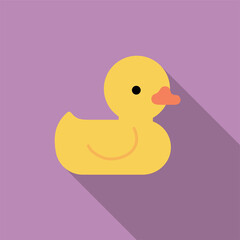 Yellow rubber duck toy, bath toy. Vector illustration