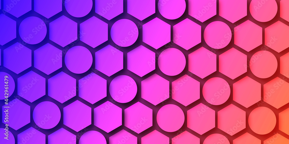 Poster seamless pattern with pink circles . abstract gradient background template .