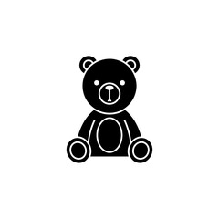 Teddy bear soft toy line icon, outline vector sign, linear pictogram. Symbol, logo illustration
