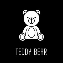 Teddy bear soft toy line icon, outline vector sign, linear pictogram. Symbol, logo illustration