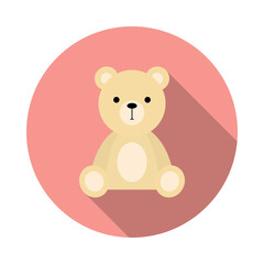 Teddy bear soft toy icon, vector illustration 