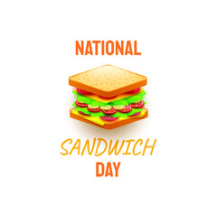 Abstract Brown National Sandwich Day Fast Food Background Vector Design Style For Poster Or Postcard