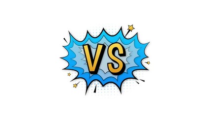 Fight comic speech bubble with expression text VS or versus. Motion graphics. - Powered by Adobe