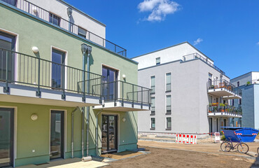 Naklejka premium new apartment houses with balconies
