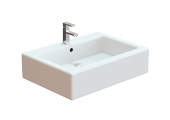 ceramic sink bathroom isolated on white background