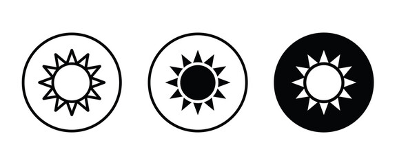 Brightness Icon, Intensity Setting Vector. Sun with rays icon