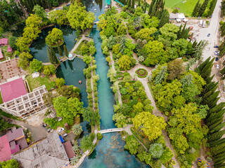 Pond in the park of New Athos, Abkhazia