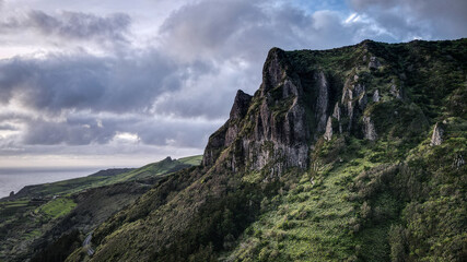 The landscape of Flores Island in the Azores