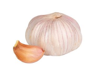 Dried spicy garlic isolated on the white background