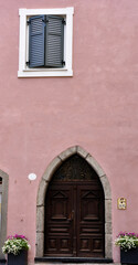 Fototapeta na wymiar characteristic historic house in Chiusa South Tyrol Italy