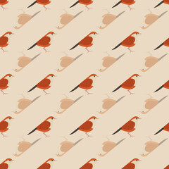 Retro colored birds vector seamless repeat pattern print background