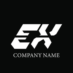 EX Logo Design Vector Template EX Letter Logo Design.