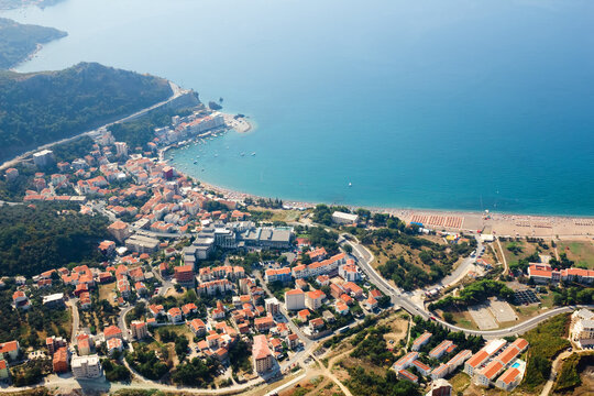 Montenegro, Rafailovici. view on sea beach