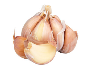 Dried spicy garlic isolated on the white background