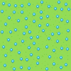 Grass pixel art background. Grass texture. Pixel art vector. Flower garden.