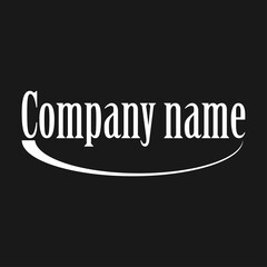 Black and white company logo text vector graphics