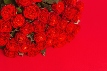 A lush bouquet of fresh red roses