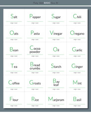 Pantry Labels BASIC Green Kit - Etykiety na przyprawy self-printing