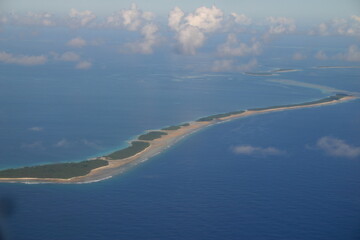 Jaluit atoll, Marshall Islands - A string of tropical coral islands from the air