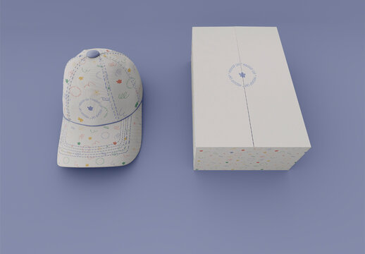 Cap with Box Mockup