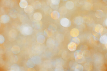 Abstract background of golden bokeh lights