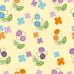 seamless art pattern with flowers 