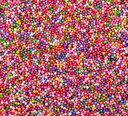 Background of colorful expanded polystyrene balls