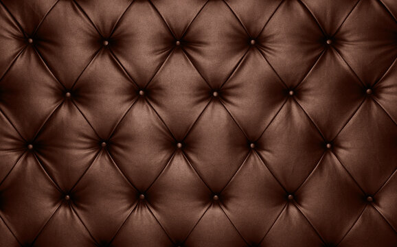 Brown leather capitone background texture