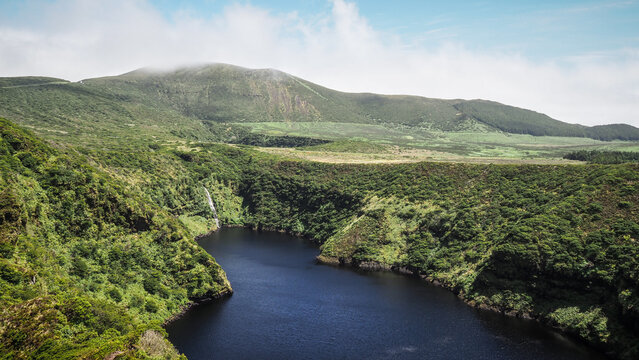 The landscape of Flores Island in the Azores