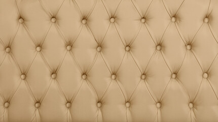 Beige leather capitone background texture
