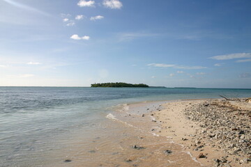 Jaluit atoll, Marshall Islands - distant island on the horizon