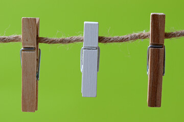 clothespins hanging on a rope