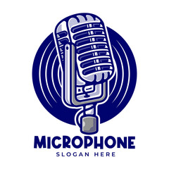 Vintage Microphone Cartoon Logo Template