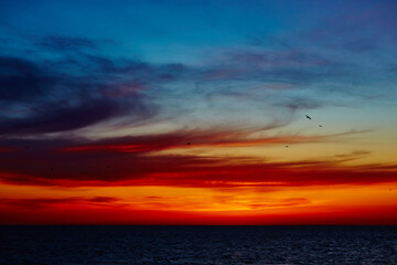 Sunset over the ocean