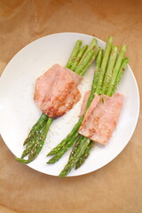 Asparagus and bacon. Seasonal food