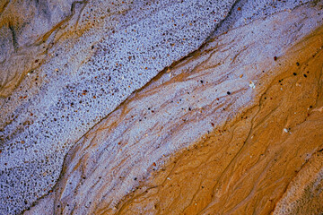 Abstract color sand texture at kaolin mine