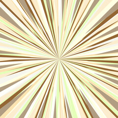 Pop art radial colorful comics book magazine cover. Striped beige and green digital background. Cartoon funny retro pattern strip mock up. Vector halftone illustration. Sunburst, starburst shape