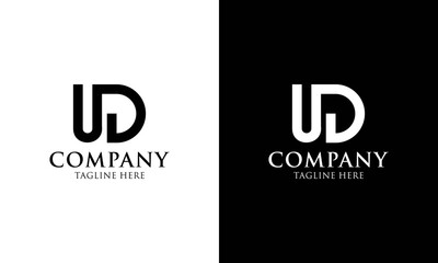 initial  U D Letter Logo Design Template Vector.