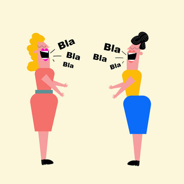 neighbours women standing and talking ,loud women having conversations vector 