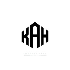 KAH letter logo design with polygon shape. KAH polygon logo monogram. KAH cube logo design. KAH hexagon vector logo template white and black colors. KAH monogram, KAH business and real estate logo. 