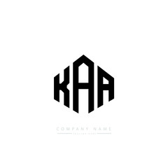 KAA letter logo design with polygon shape. KAA polygon logo monogram. KAA cube logo design. KAA hexagon vector logo template white and black colors. KAA monogram, KAA business and real estate logo. 