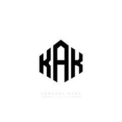KAK letter logo design with polygon shape. KAK polygon logo monogram. KAK cube logo design. KAK hexagon vector logo template white and black colors. KAK monogram, KAK business and real estate logo. 