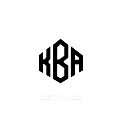 Fototapeta premium KBA letter logo design with polygon shape. KBA polygon logo monogram. KBA cube logo design. KBA hexagon vector logo template white and black colors. KBA monogram, KBA business and real estate logo. 