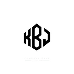 KBJ letter logo design with polygon shape. KBJ polygon logo monogram. KBJ cube logo design. KBJ hexagon vector logo template white and black colors. KBJ monogram, KBJ business and real estate logo. 