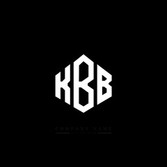 KBB letter logo design with polygon shape. KBB polygon logo monogram. KBB cube logo design. KBB hexagon vector logo template white and black colors. KBB monogram, KBB business and real estate logo. 